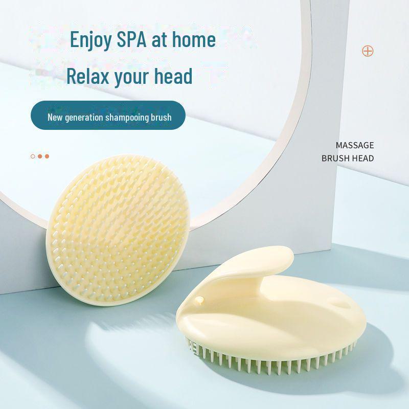 Силиконовая массажная щетка для мытья головы с мягкими зубцами