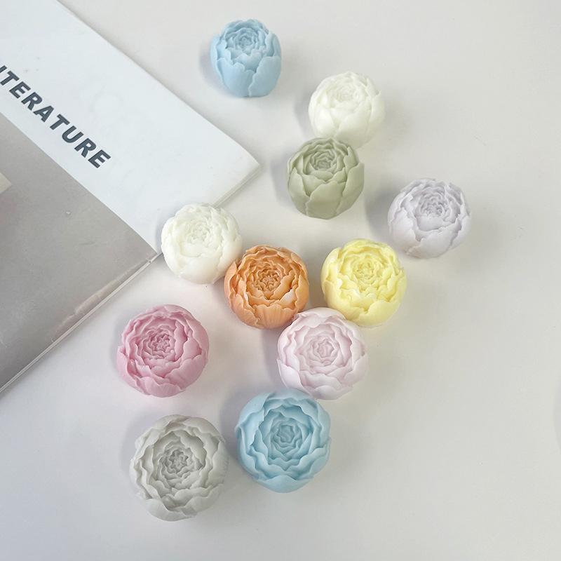 3D Roses Candle Silicone Mold Peony Flower Candle Mould Aromatherapy Gypsum Soap Resin Birthday Wedding Gifts Home Decor KTY
