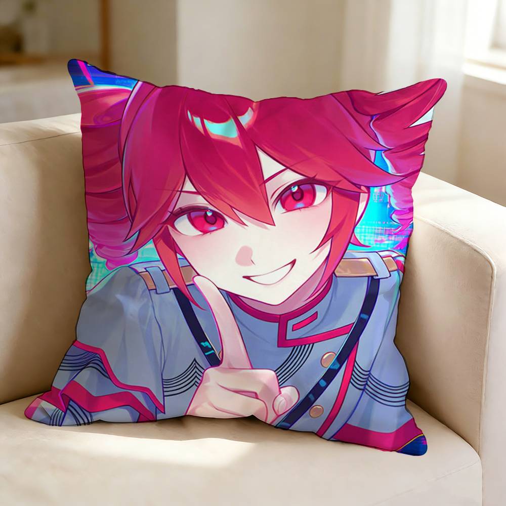 Cute Virtual Singer KKasane TTeto Pillow Case Square DoubleSided Sofa Cushion Cover Bedroom Bedside Pillow
