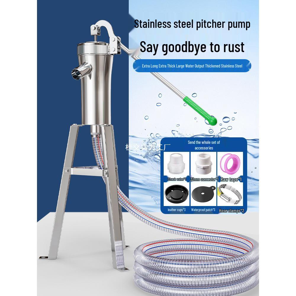 Stainless Steel Manual Hand Pump for Old-Fashioned Rural Wells
