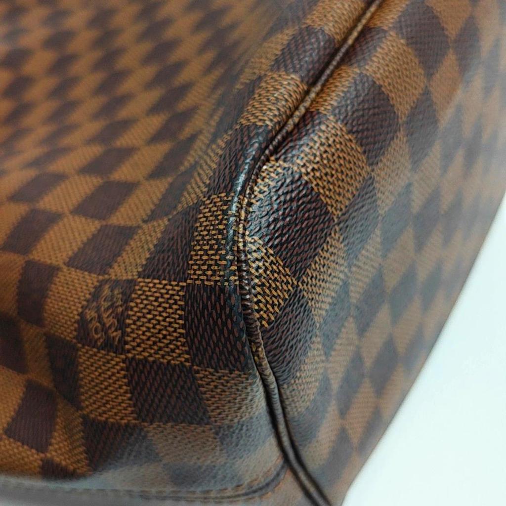 [Pre-Owned] Neverfull Mm Checkered Coated Canvas With Leather Trim Tote Bag - Very Good #W0D97T