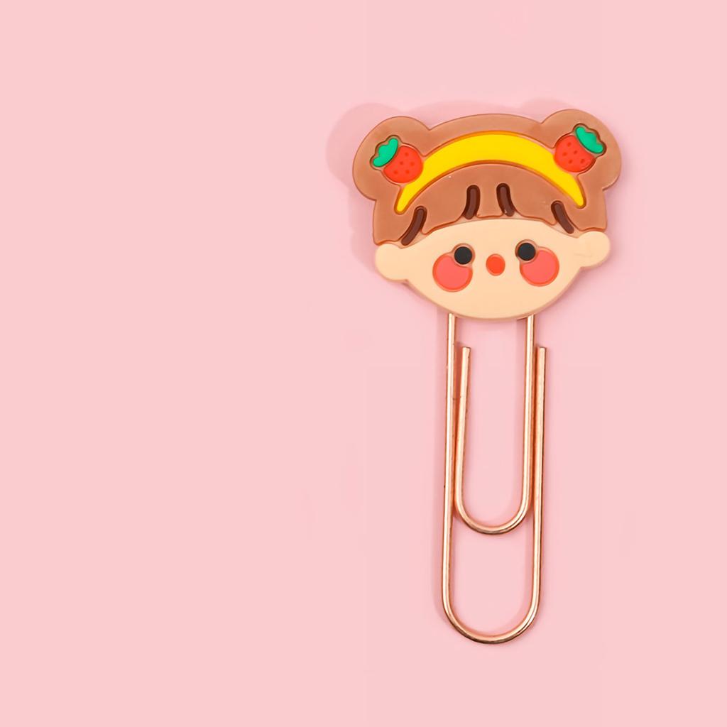 Закладки клипсы милый мультяшный узор металл мягкий резиновый легкий портативный офис клипсы для классификации