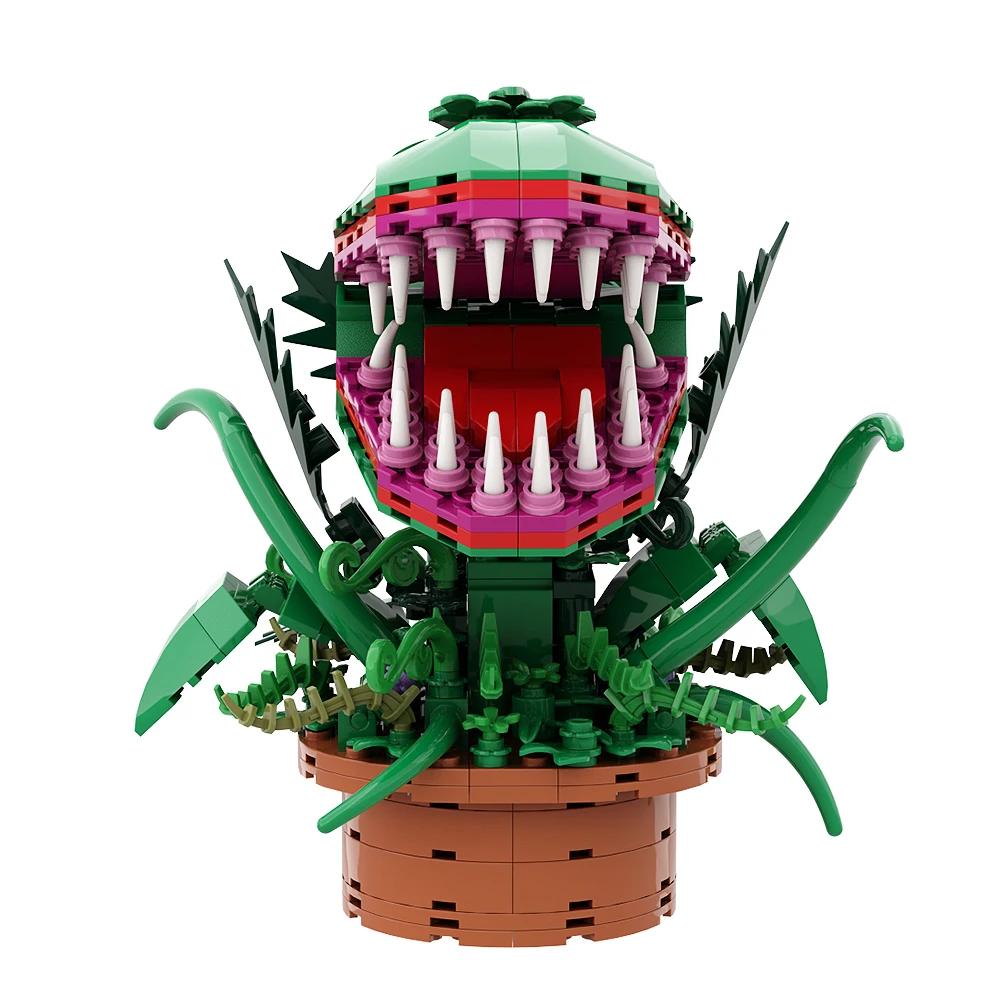 Gobricks MOC Горшечные растения Хищные цветы Строительные блоки Для фильма Одри II - Магазинчик ужасов Цветы Кирпичики Игрушки Подарки