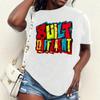 Модная женская креативная футболка с буквенным принтом, забавная повседневная футболка с круглым вырезом и короткими рукавами, летняя женская футболка