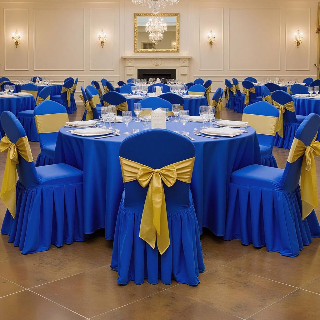 30 Pcs Blue Chair Covers, Polyester Spandex Chair Cover, Stretch Slipcovers for Wedding Party Dining Banquet Flat-Front Chair Covers, Fits Chair