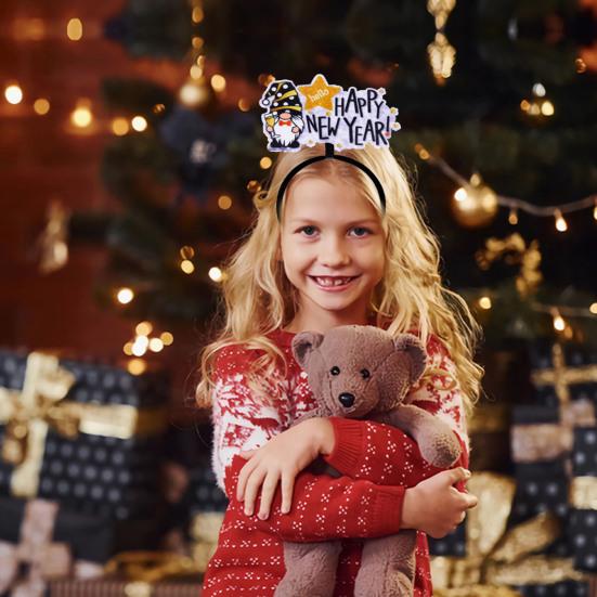 Yousheng Elastic Hair Hoop Men Women New Year Theme Headband HAPPY NEW YEAR Decoration Versatile Hair Accessory