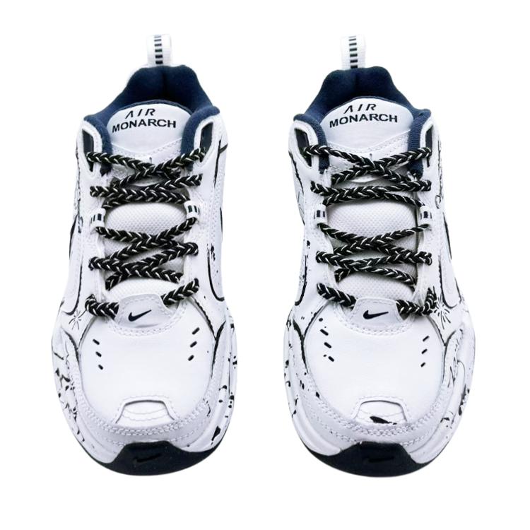 Nike Air Monarch 4 Нескользящие Износостойкие Низкие Массивные Кроссовки Унисекс Черно-Белые 415445-102(Команда380-)