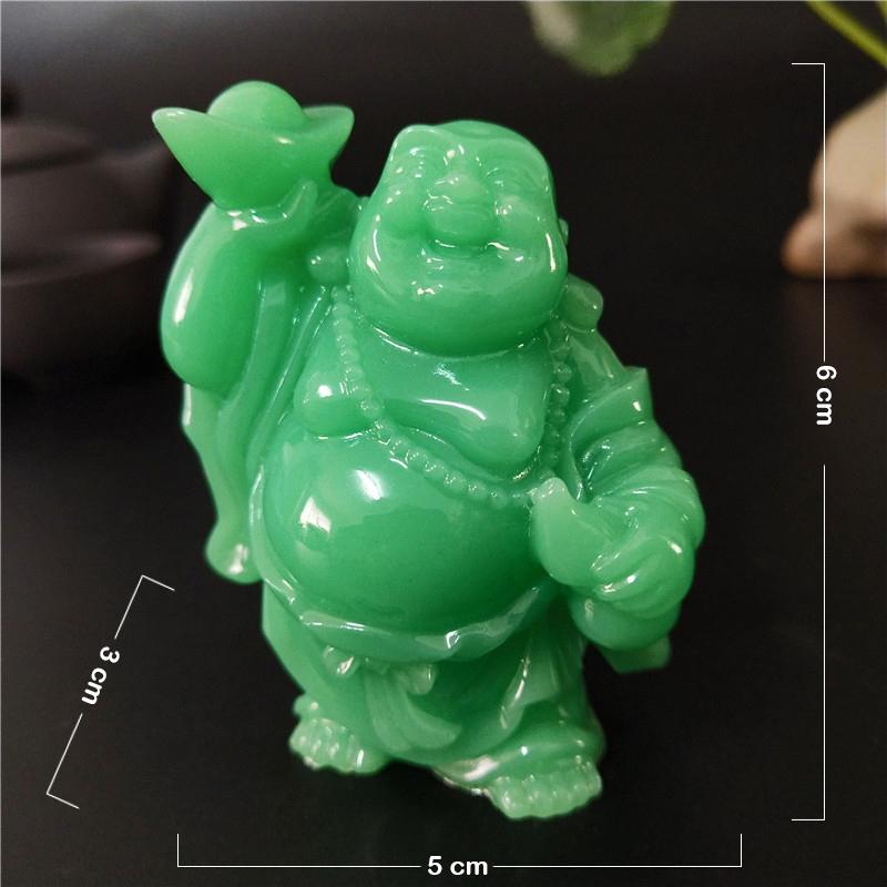 Glowing Laughing Buddha Statue Sculpture Man-made Jade Stone Home Decoration Feng Shui Lucky Maitreya Buddha Statues Figurines