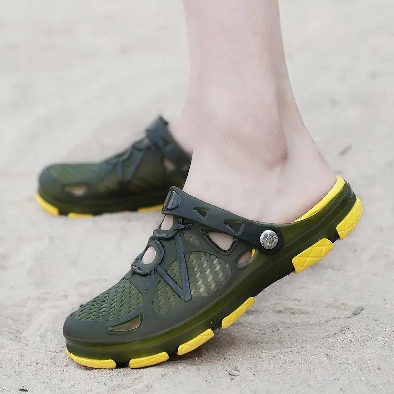 Модные шлепанцы Мужская обувь Мужские тапочки С отверстиями Полусабо Ева ПВХ Уличные Пляжные Элегантные Удобные Дешевая обувь Ликвидация Дизайнерская Роскошная