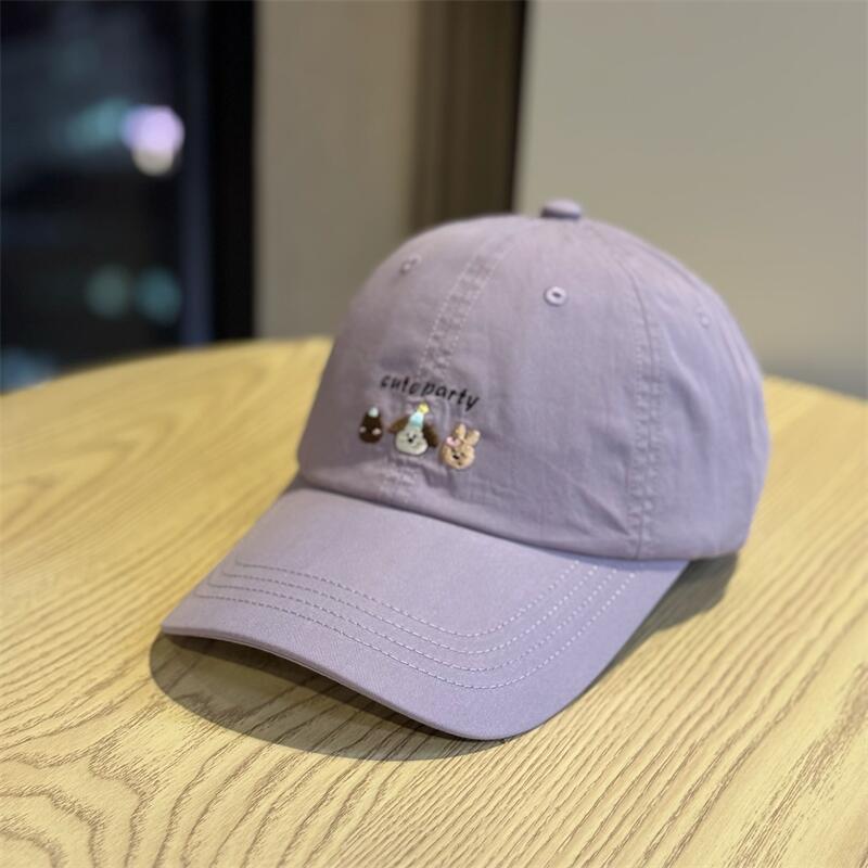 New Spring/Summer Cartoon Embroidered Soft Top Duckbill Cap for Men and Women2026Versatile wide-brimmed baseball cap that makes the face look smaller