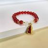Женский элегантный браслет дружбы в китайском стиле, сверкающий красный браслет из искусственного кристалла, браслет с подвеской в виде арахиса