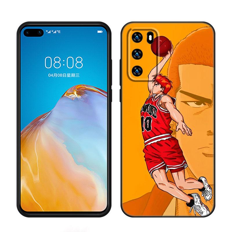 Anime Slam Dunk Black Silicone Phone Case For Huawei P10 P20 P30 P40 Lite P50 P60 Art P50E P Smart Z 2018 2020 2021 Pro 2019