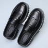 Paris Platform Derby Shoes Men's Sense of High-end Increased Casual Leather Shoes British Commuter Breathable Dress Big Head Loafers