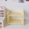 Double-Layer Desk Organizer Shelf Office School Supplies Home Dormitory Desktop Stationery Foldable Cosmetic Holder Shelves Rack