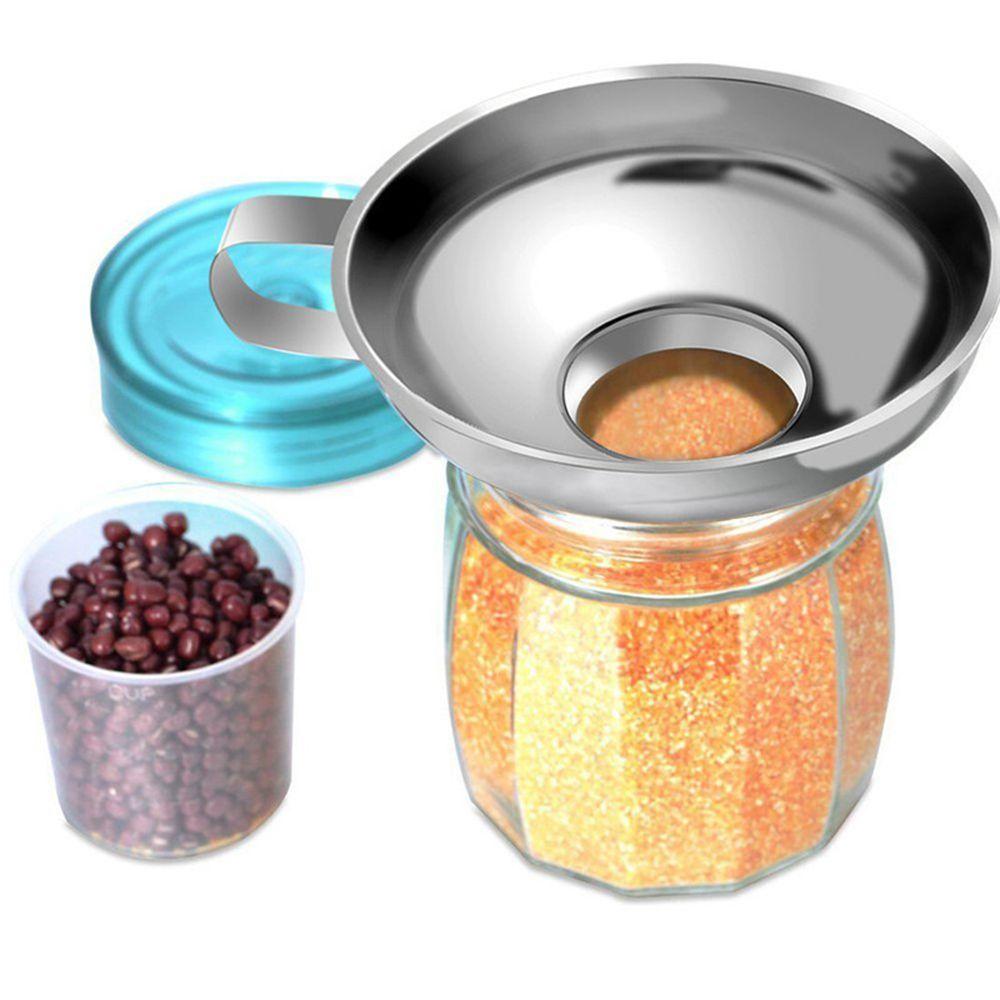 Tool Beans Pickles Kitchen Canning Funnel Wide Mouth Stainless Steel Hopper Filter