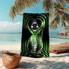 proof beach towel with Borussia Monchengladbach logo pattern - soft,absorbent,quick-drying,machine washable - perfect for swimming,camping,bathing
