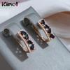 Kinel Vintage Black Zircon Square English Earrings For Women