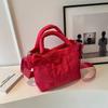 Trendy Soft Nylon Bucket Bag With Zipper Closure And Inner Pocket For Everyday Use