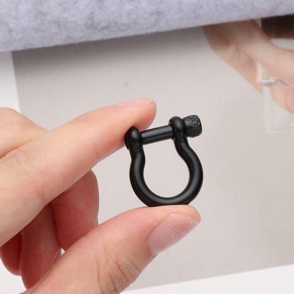 Outdoor Screw Joint Connector Shackle Fob Keychain Hook Solid Carabiner Key Ring D Bow Staples