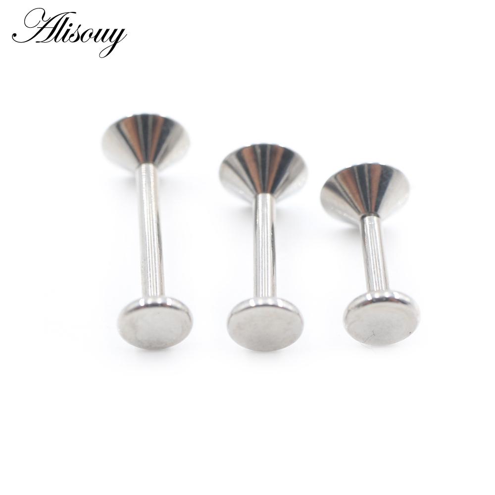 Alisouy 1PC G23 Titanium Funnel Screw Thread Ear Tragus Helix Bar Labret Lip Ring Cartilage Stud Earring Piercing Body Jewelry