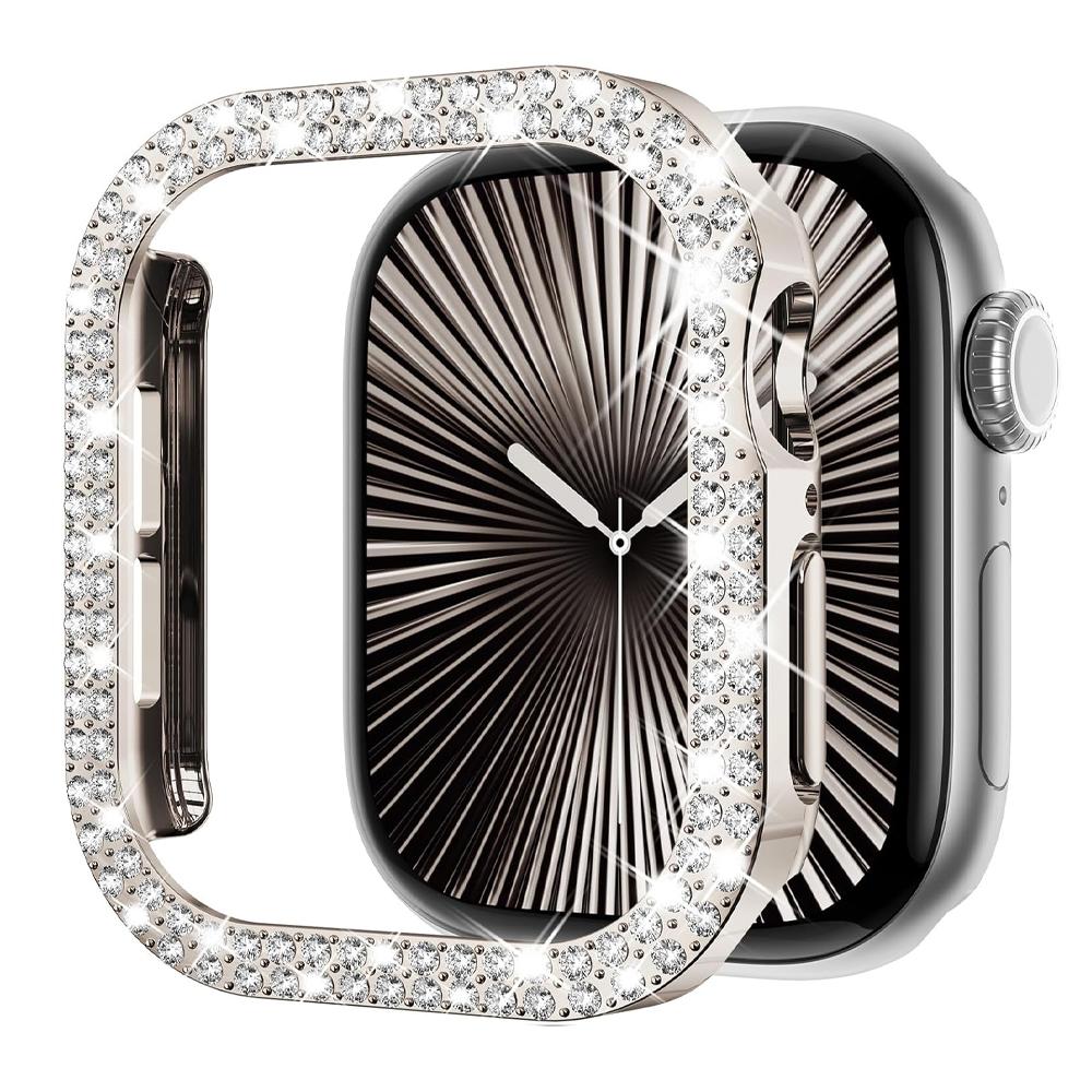 Чехол для Apple Watch Case 42 мм 46 мм Серия 10 Аксессуары Блестящий Алмазный Стразы Поликарбонатный Бампер Защита Лица iWatch Защитный
