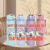 1PC Most Likely To Teacher Duck 750ml Color Plastic Sports Water Bottle Leakproof Flip Straw Lid Suitable for Sports Office Home Use