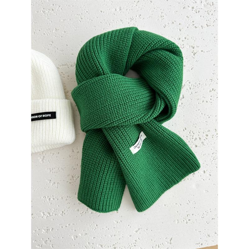 Sheep Wool Couple Solid Color Knitted Wool Scarf Women's Autumn and Winter Value for Money, Thickened Warm Scarf