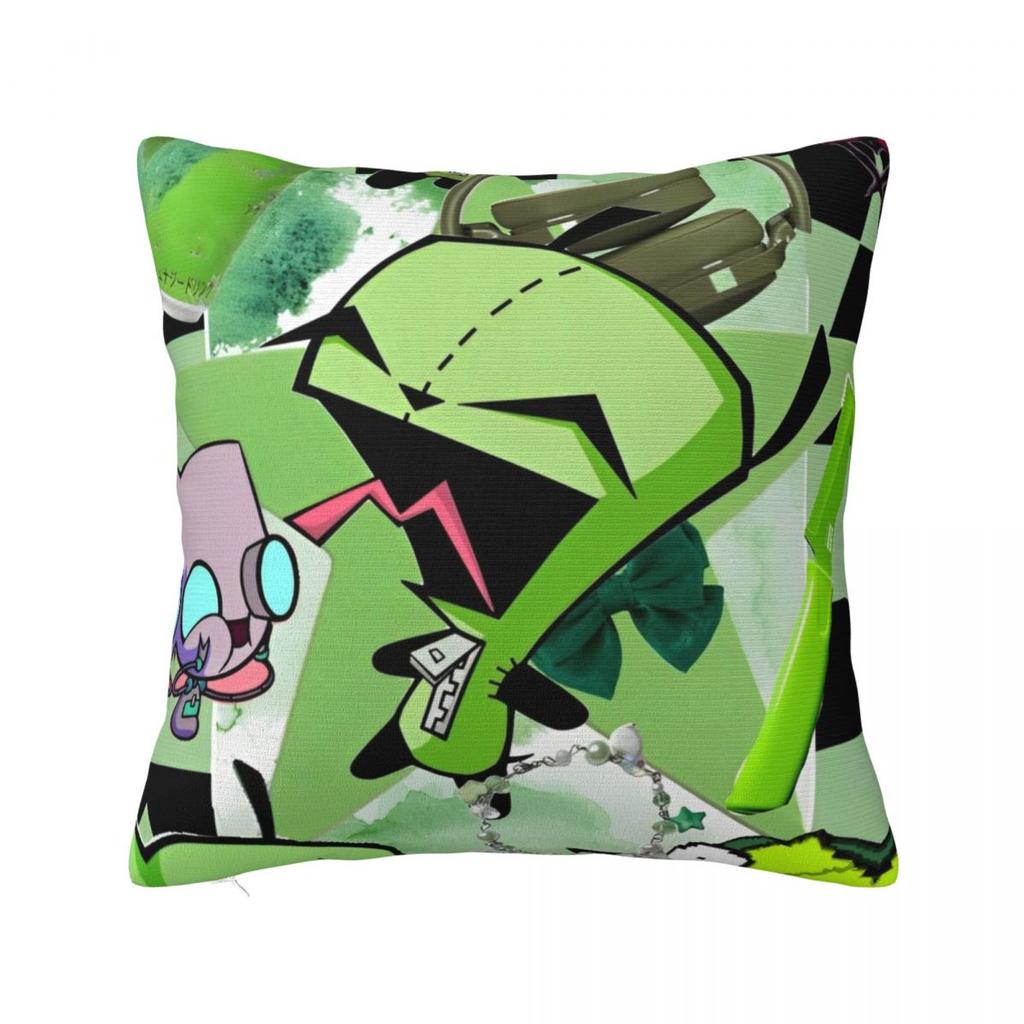 Invaders Zims Cartoon Square Pillow Case Cushion Covers Funny Zippered Decor Throw Pillow Case Cover For Home 40X40Cm