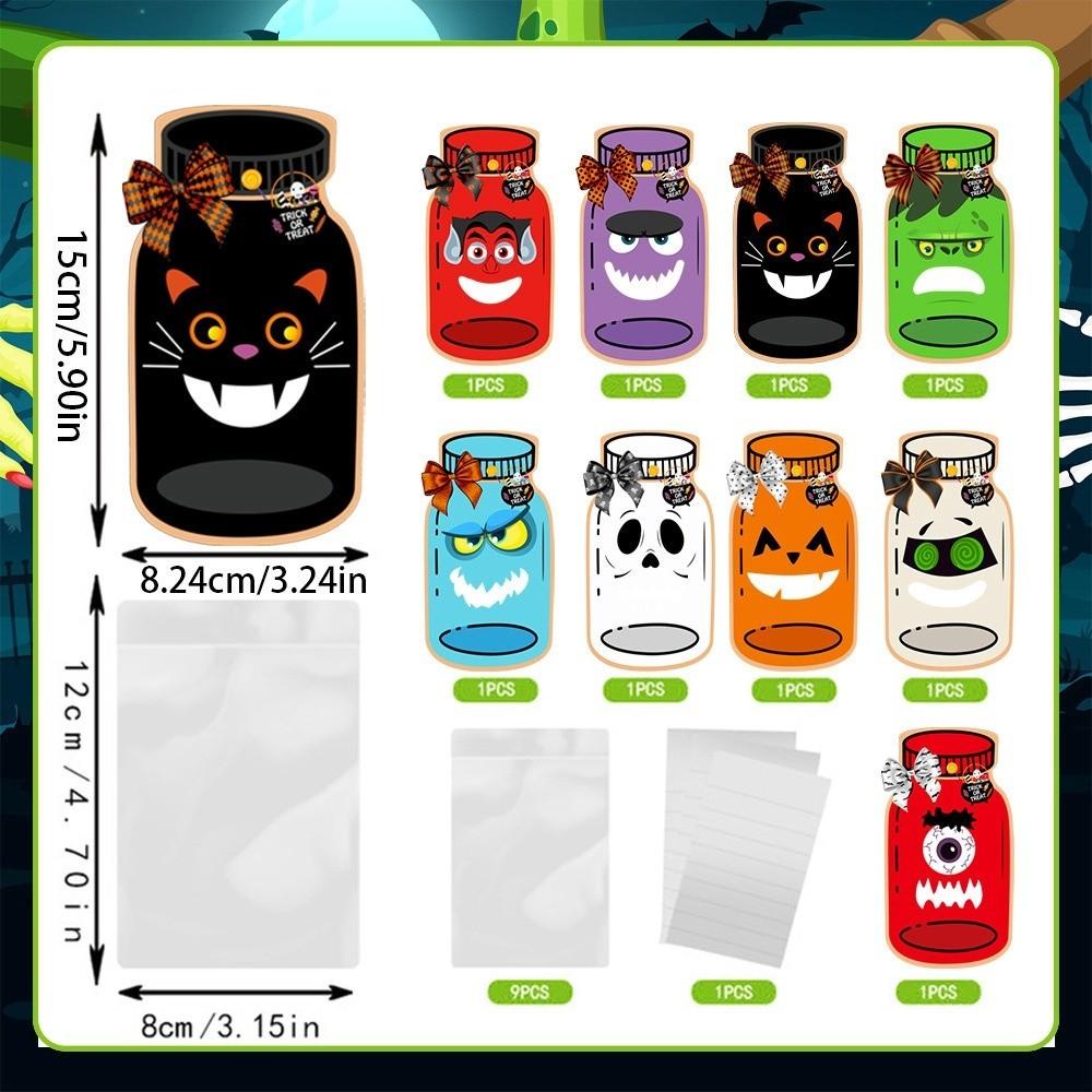 9PCS Halloween Props Gifts Bags Bottle Festival Children's Candy Jar Gifts Candy Packaging