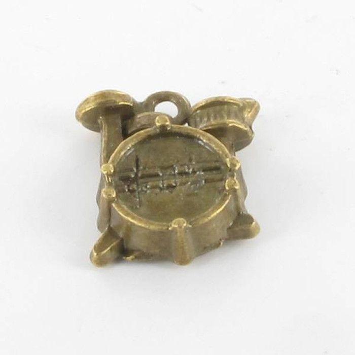 MégaCréa - Breloque en métal Batterie Bronze (10 pièces)