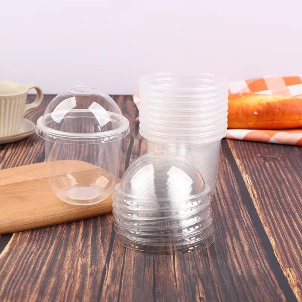 50pcs 250/360/500ML Disposable Cake Cup U Shaped Dessert Cup Drinkware Ice Cream Cup  Pudding