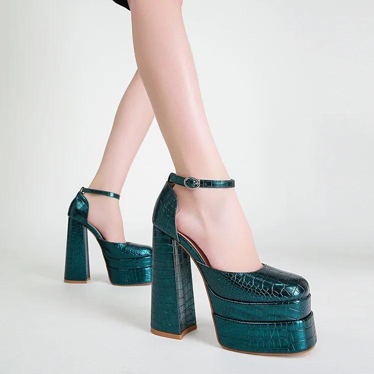 Мода 15см Летние Новые Модные Водная Платформа Квадратный Носок Полый Толстый Каблук Heesl Большой Размер Женские Сандалии