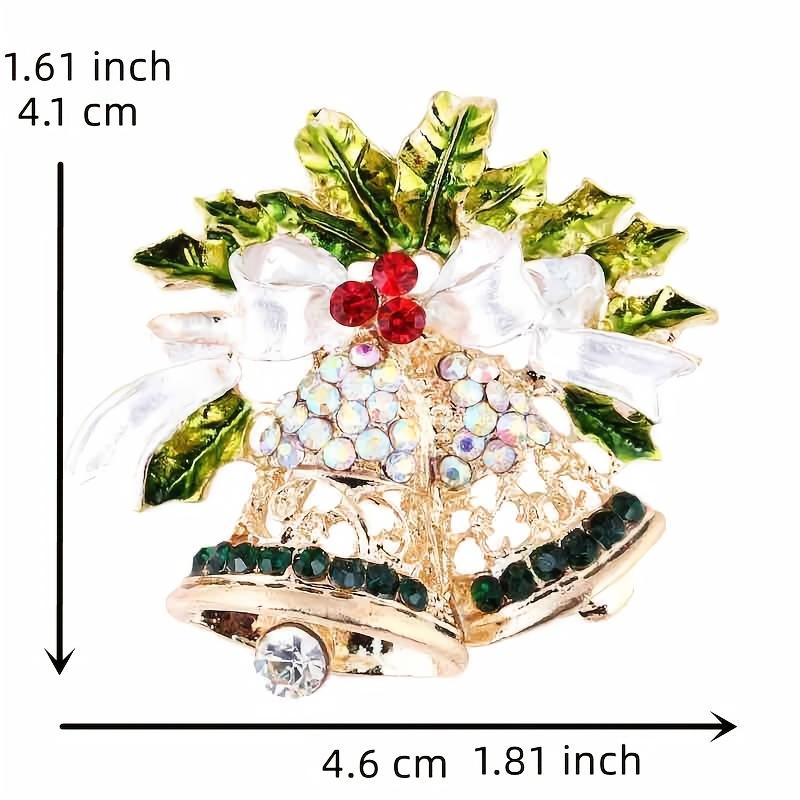 1pc, Delicate Fresh Christmas Bell Design Brooch, Exquisite Alloy Lapel Pin, for Party Supplies Clothing Bag Decors Jewelry Gift