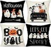 Halloween Decorative Pillow Cover Black and White Ghost Pumpkin Decorative Outdoor Pillow Cover Decorative Sofa Bed