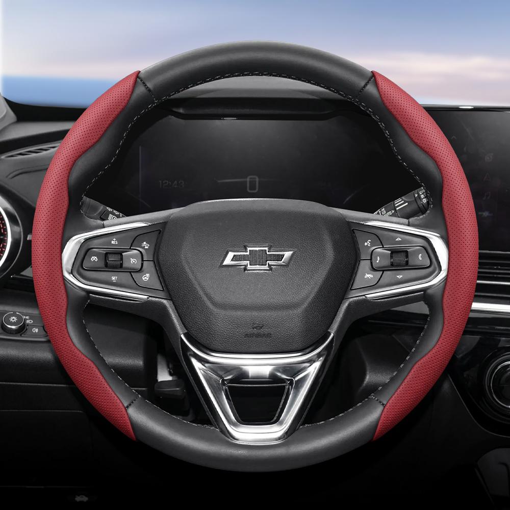 AABHN1 Suitable for Chevrolet Breathable Holes Leather Steering Wheel Cover Segmented Quick Release Design Non-Slip and Durable Cruze Spark Captiva