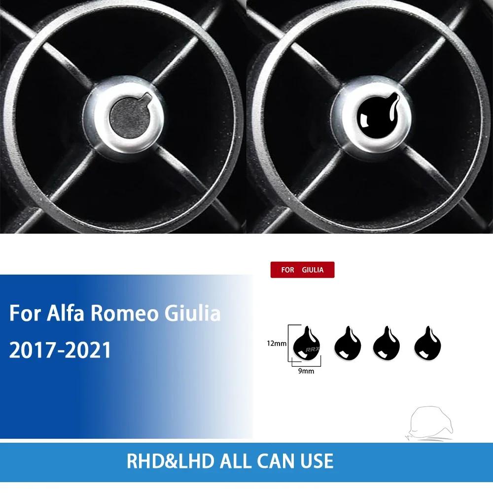 For Alfa Romeo Giulia 2017 2018 Car Accessories Piano Black Interior Air Outlet Cover Trim Sticker Modification