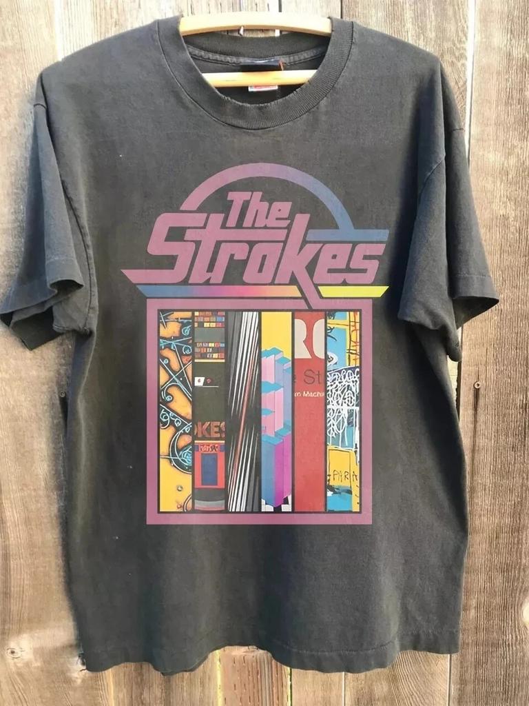The Strokes Vintage Indie Rock Band Graphic Tee Charcoal S-5XL