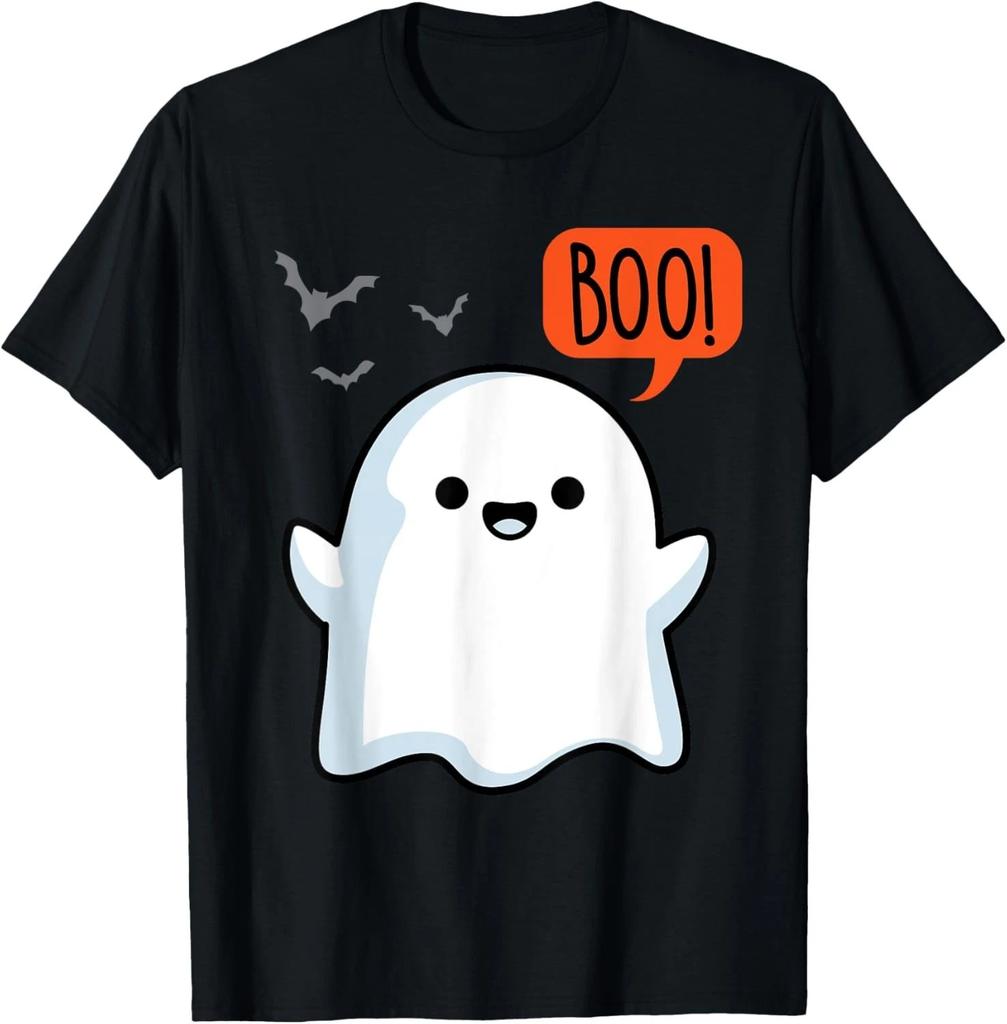 Ghost Saying Boo Spooky Halloween Cute toddler boys girls T- Shirt