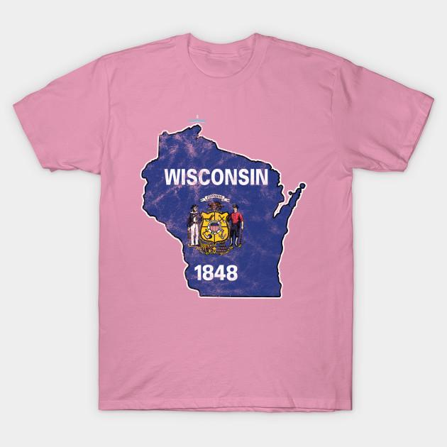 Футболка женская Wisconsin State 1848 Map Harajuku Print Kawaii футболка летняя женская футболка с коротким рукавом топ