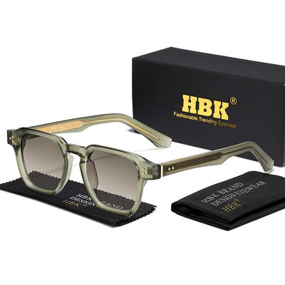 HBK Новые Мужские Винтажные Солнцезащитные Очки Квадратная Рамка Золотые Кончики Заушников Дизайн Солнечные Очки Роскошные Женские Для Путешествий Вечеринки Фестиваля Подарок