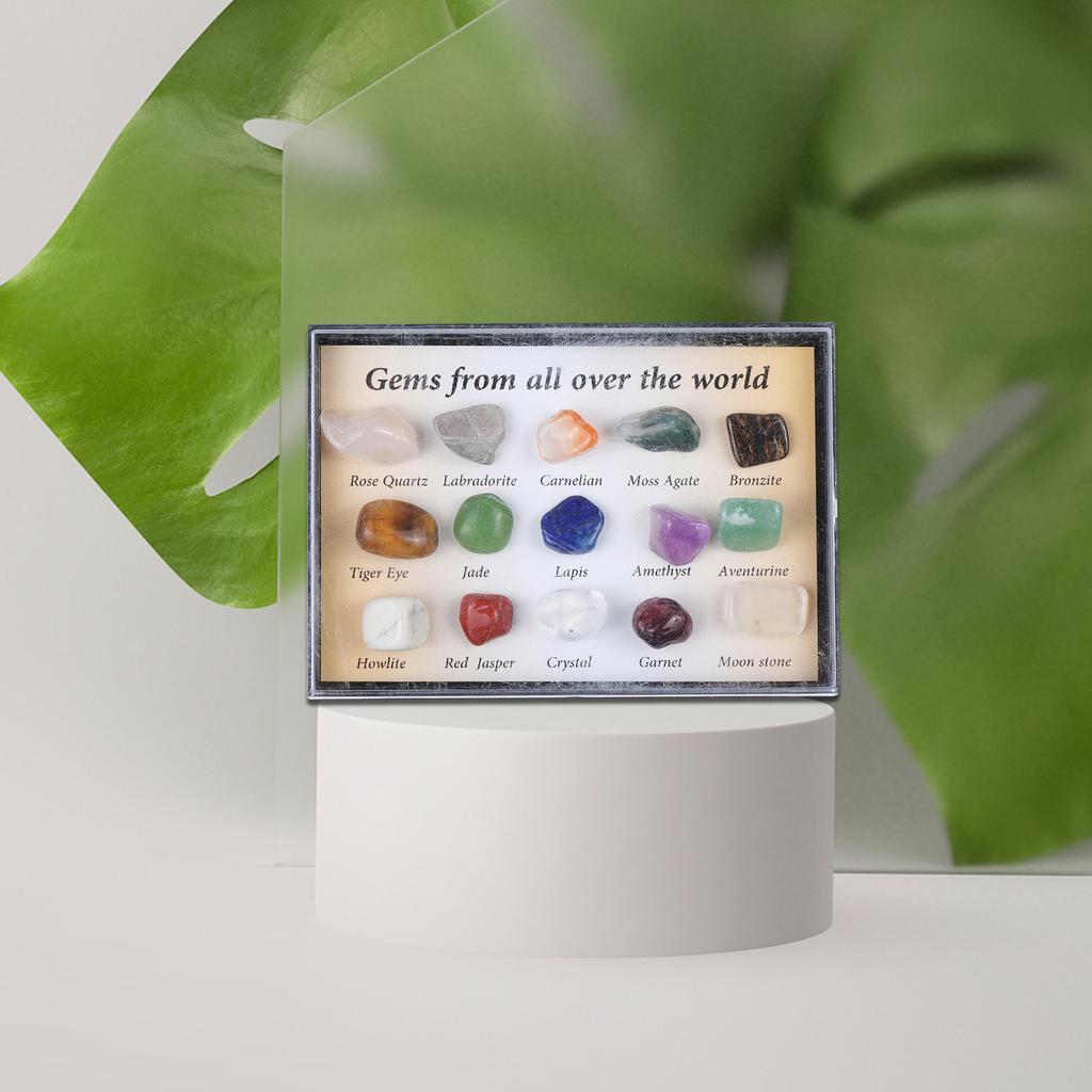 2021 Advent Calendar - 15Pcs  Size Natural Crystal Agate Stone Rocks, Minerals & Fossils Advent Calendar