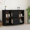 814313 vidaXL Buffet Black 111x34x75 Cm Solid Pine Wood