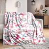 1Pc Floral Cats Dogs Flannel Blanket, Soft And Comfortable, Casual Warm, Camping Travel, Christmas, Halloween Xmas Gift S1985