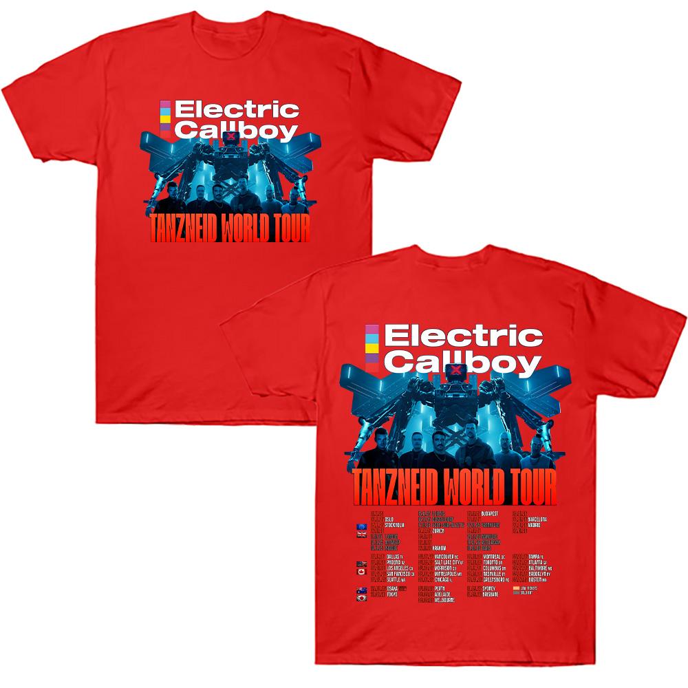 Electric Callboy Tanzneid World Tour T Shirts Unisex Cotton T-Shirts Casual Breathable Pattern Crew Neck Short Sleeve Tees Punk
