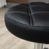 Swivel Stool, Salon Stool, Height Adjustable, Faux Leather, Quilted Design, Black/Silver