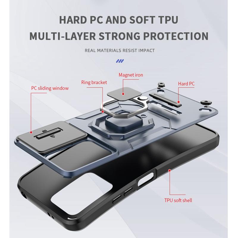 Чехол Armor для Redmi Note 13 Pro 5G Note 12 12S Xiaomi 13T Poco X6 X5 защитный чехол кольцо магнитный держатель бизнес полная защита чехол