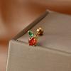 Fashion Stainless Steel Mini Zirconia Stud Earrings For Women Luxury Cute Fruits Helix Tragus Piercing Earrings Party Jewelry