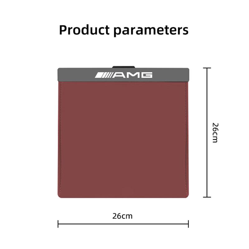 Car Garbage Bag LED Waterproof Magnetic Adsorption Leather Storage Pocket Accessories Car Decal For Mercedes Benz AMG W214 W205 AH2