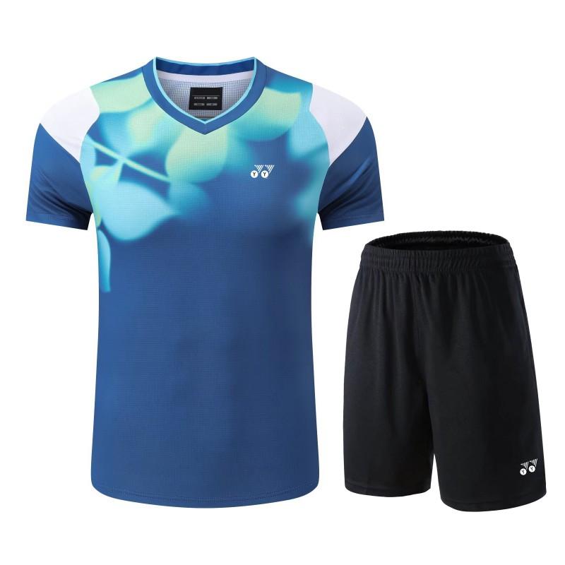 Quick-Dry Sports T-Shirt Set Badminton Table Tennis Training Breathable Unisex Short Sleeve Top