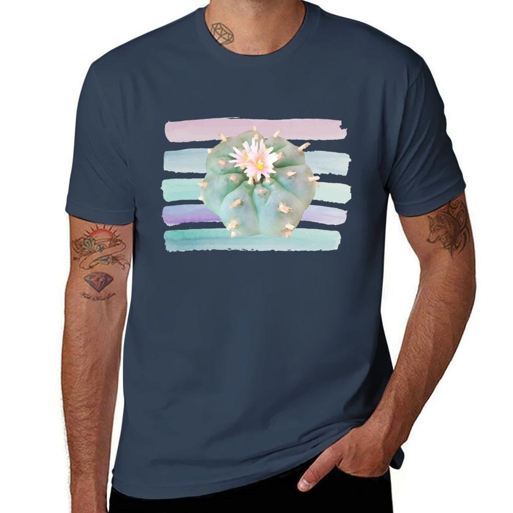 Peyote Watercolour TShirt Simple Casual Short Sleeve Cotton TShirt